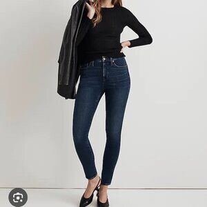 MADEWELL High Riser Skinny Distressed Jeans Dark Wash Size 2